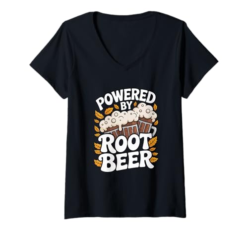 Damen Bereitgestellt von Root Beer Fun Lovers Delight T-Shirt mit V-Ausschnitt Damen Bereitgestellt von Root Beer Fun Lovers Delight T-Shirt mit V-Ausschnitt von Root Beer Lovers Fun Graphics Enthusiasts