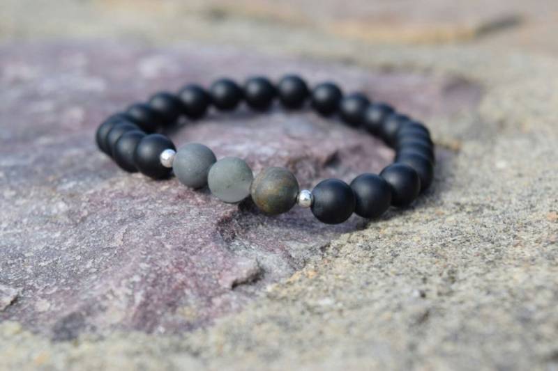 Home Bead Armband/Unisex Edelstein Perlen Matte Schwarze Onyx Home Bead Armband/Unisex Edelstein Perlen Matte Schwarze Onyx von RootandHope
