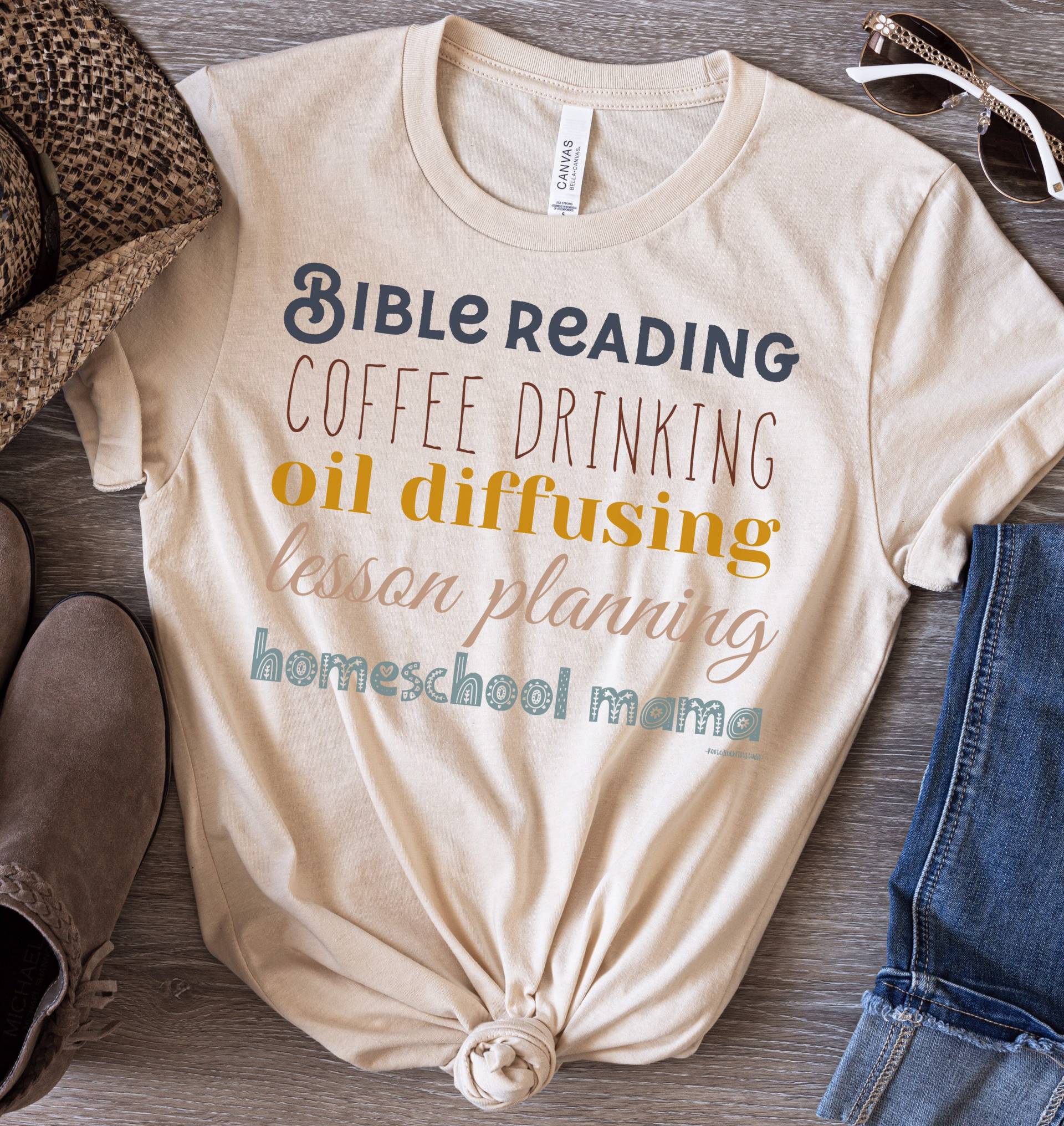 Bibel Lesen, Kaffee Trinken, Öl Streuen, Unterrichtsplanung, Homeschool Mom Shirt, Muttertagsgeschenk, Christliche Shirts Für Frauen von RootedInChristStudio