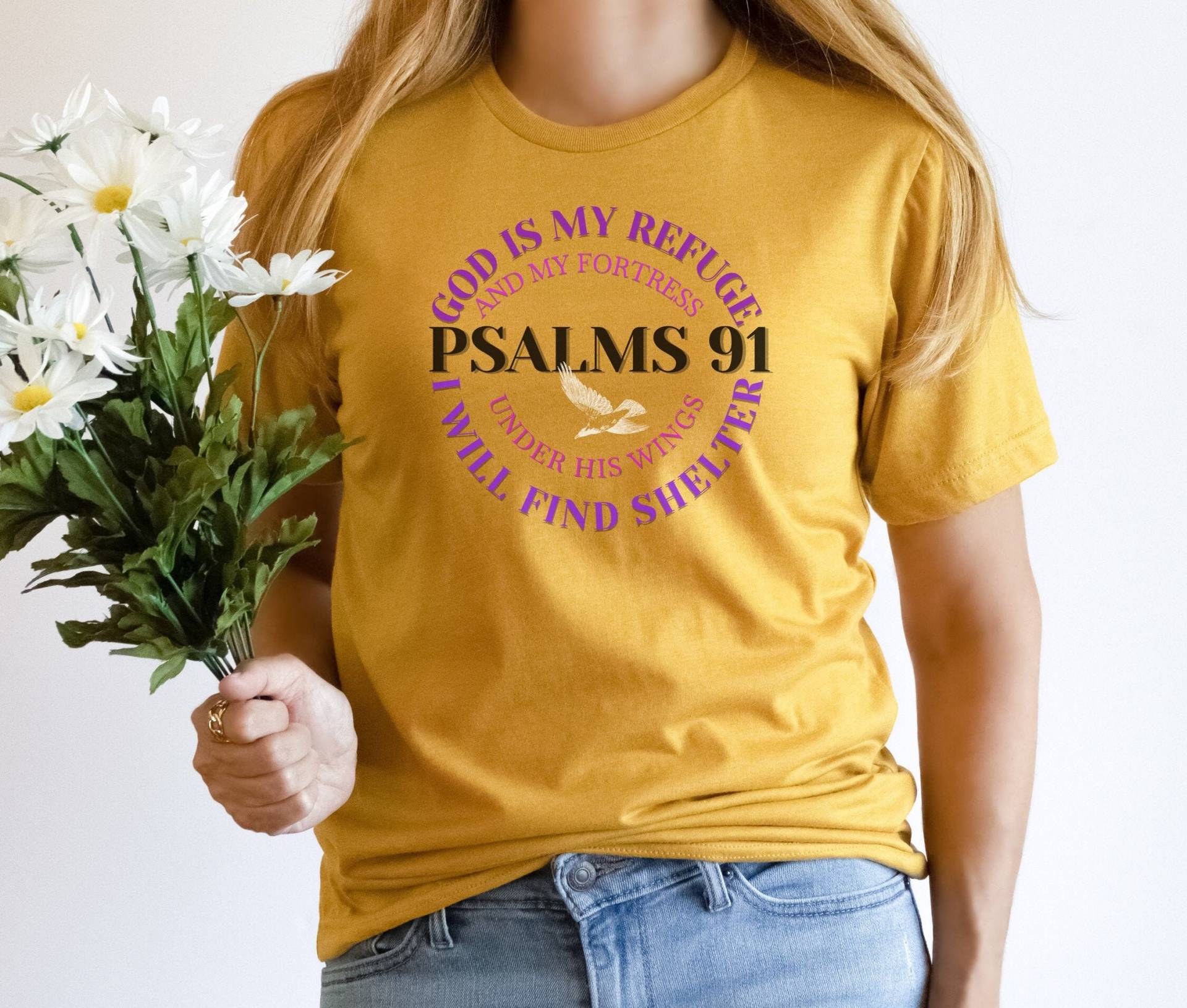 Christliches T-Shirt, Gesegnetes Shirt, Religiöses Hymnen Jesus Love Psalmen 91 T-Shirt von RootedInChristStudio