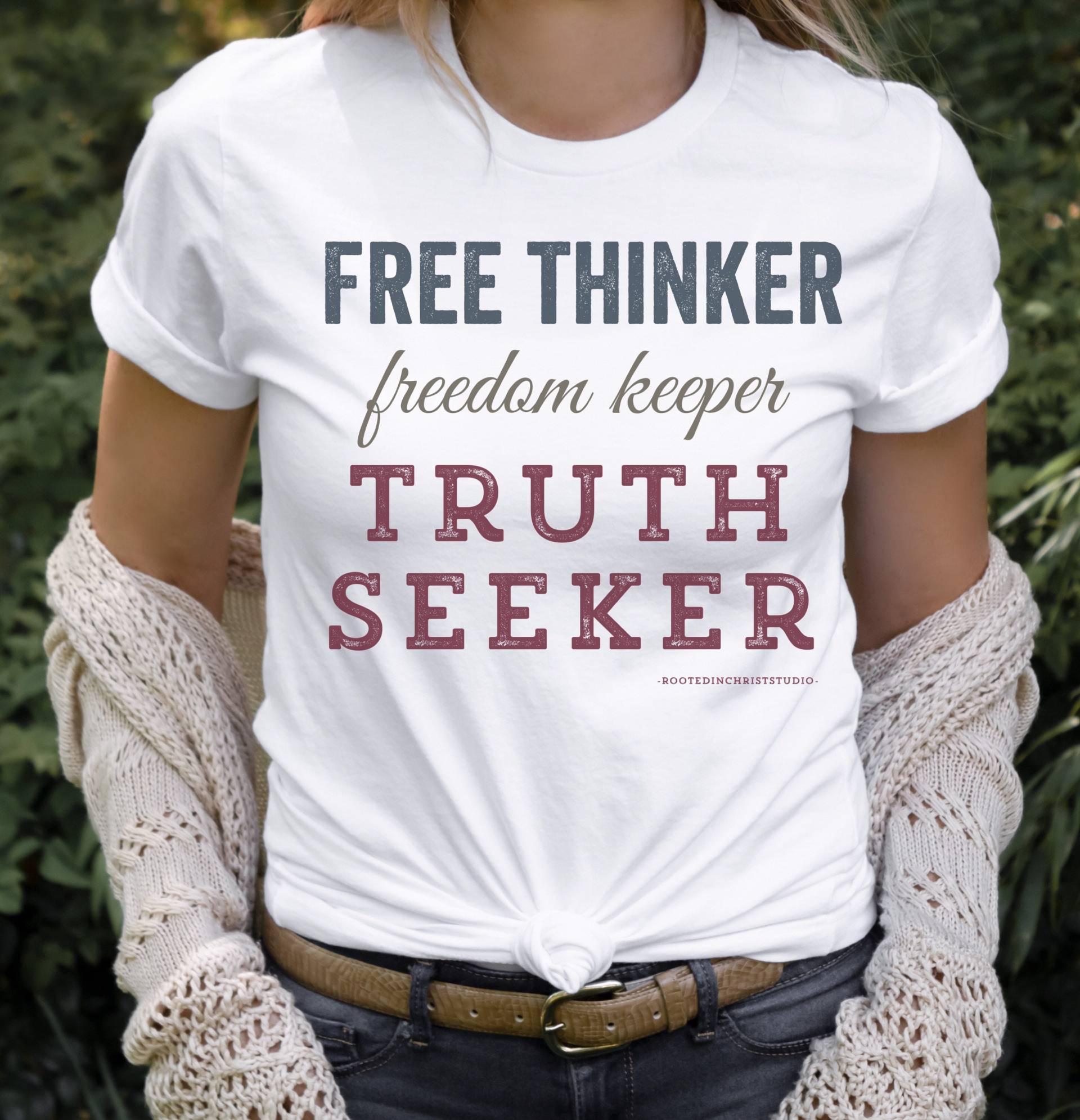 Free Thinker Freedom Keeper Truth Seeker Shirt, Konservatives Hemd, Freiheitsshirt, Freiheitsshirt von RootedInChristStudio