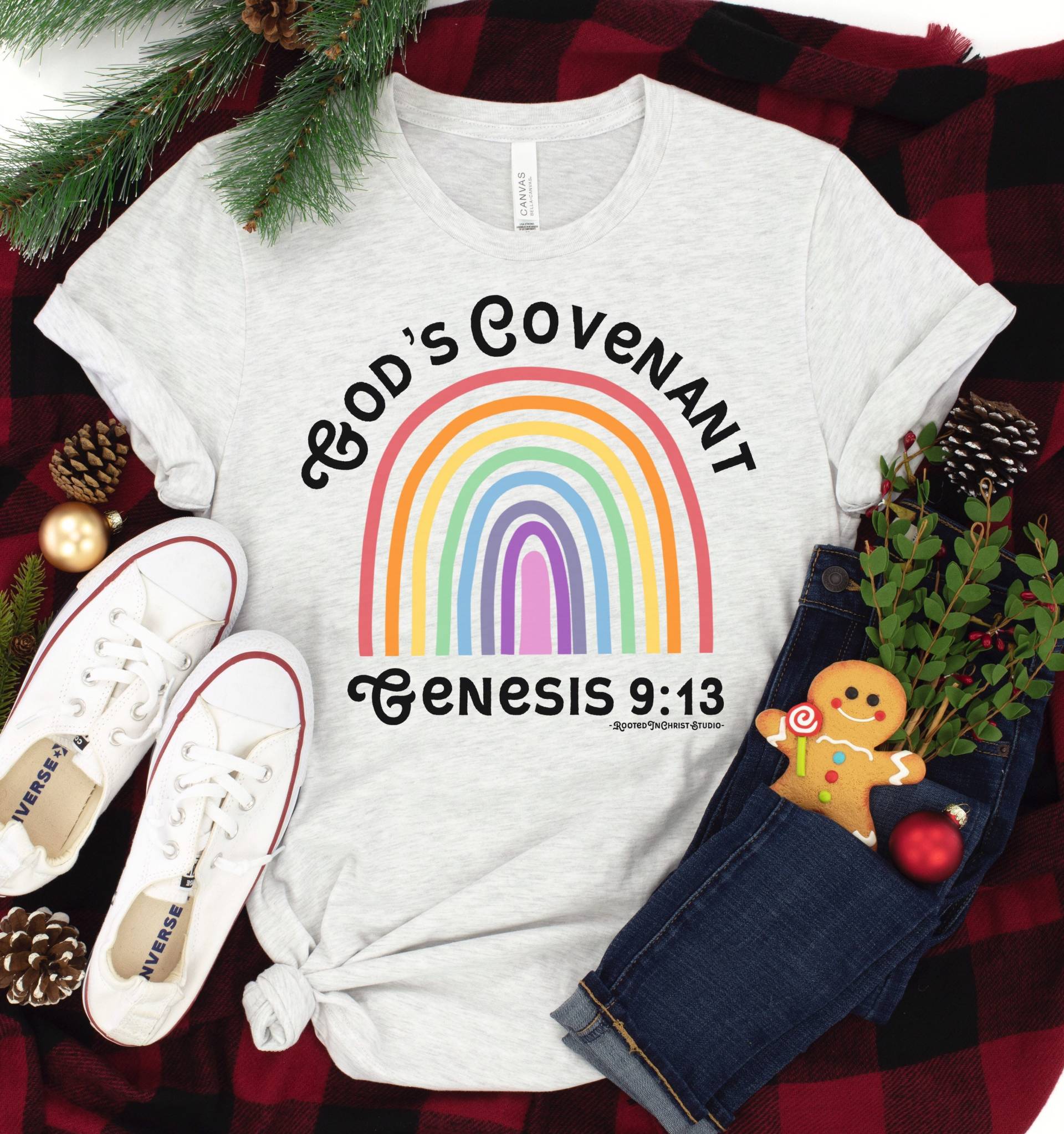 God Es Covenant Genesis 913 Shirt, Christliches Regenbogen Bibel Vers Glaube Hoffnung Shirt von RootedInChristStudio