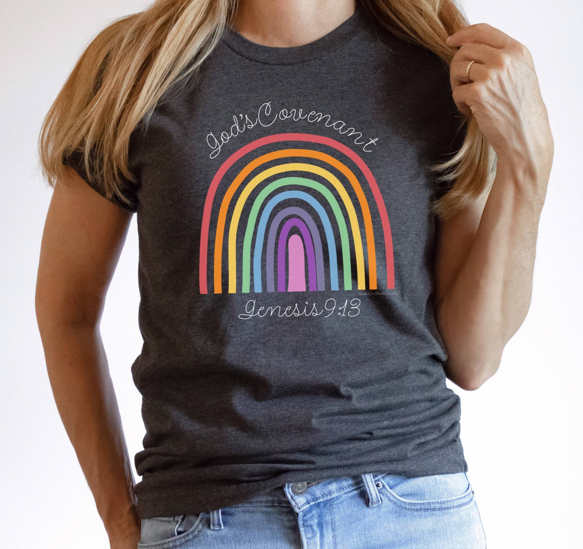 God Es Covenant Genesis 913 Shirt, Regenbogen Christliche Shirts, Bibel Vers Kirche Glaube Hoffnung Shirt von RootedInChristStudio