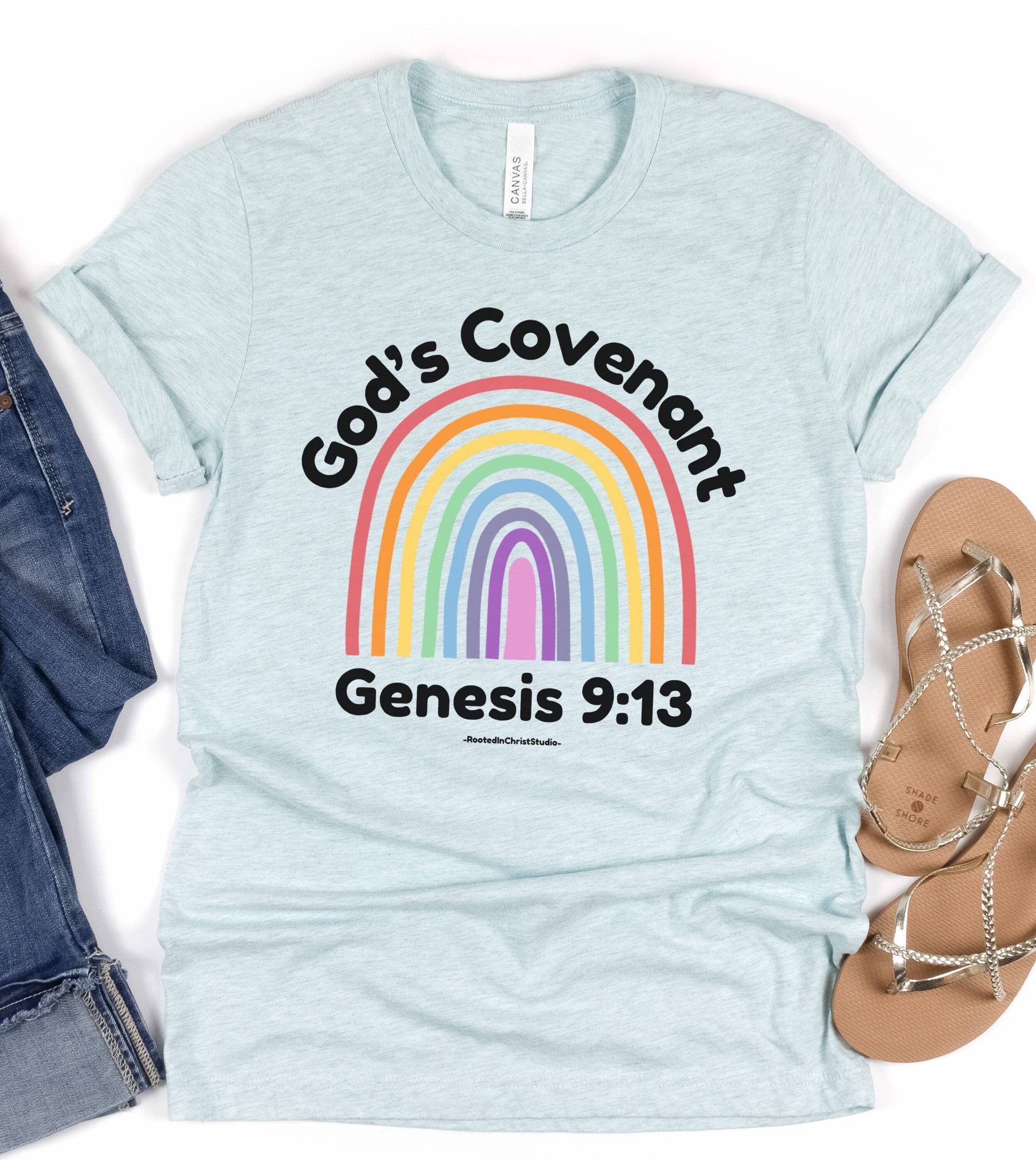 God Es Covenant Regenbogen Shirt, Genesis 913 Christliche Shirts, Christliches Geschenke Für Sie, Muttertagsgeschenk von RootedInChristStudio