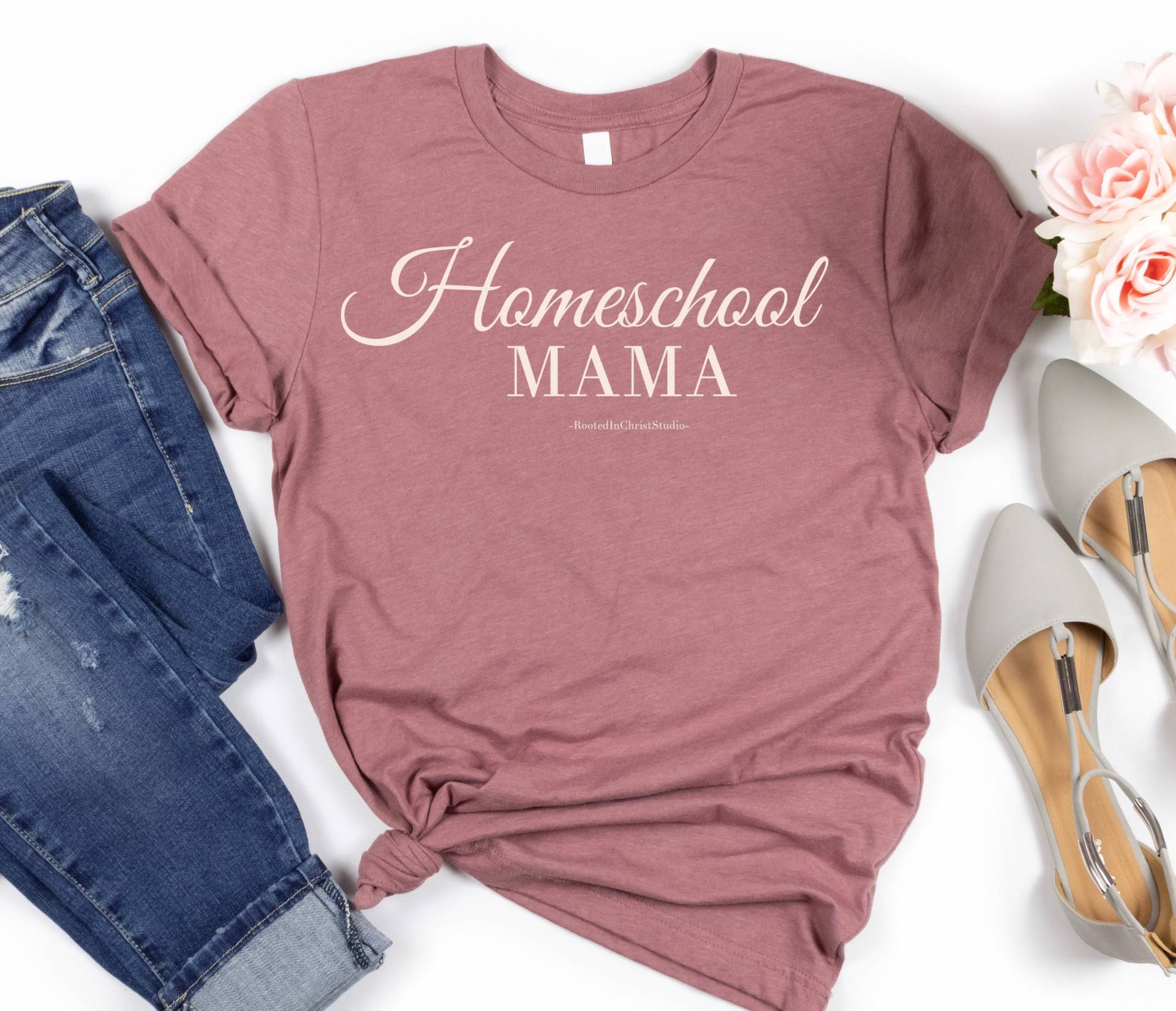 Homeschool Mama Shirt, Homeschooling Mom, Homeschoolers, Back To School Muttertagsgeschenk von RootedInChristStudio