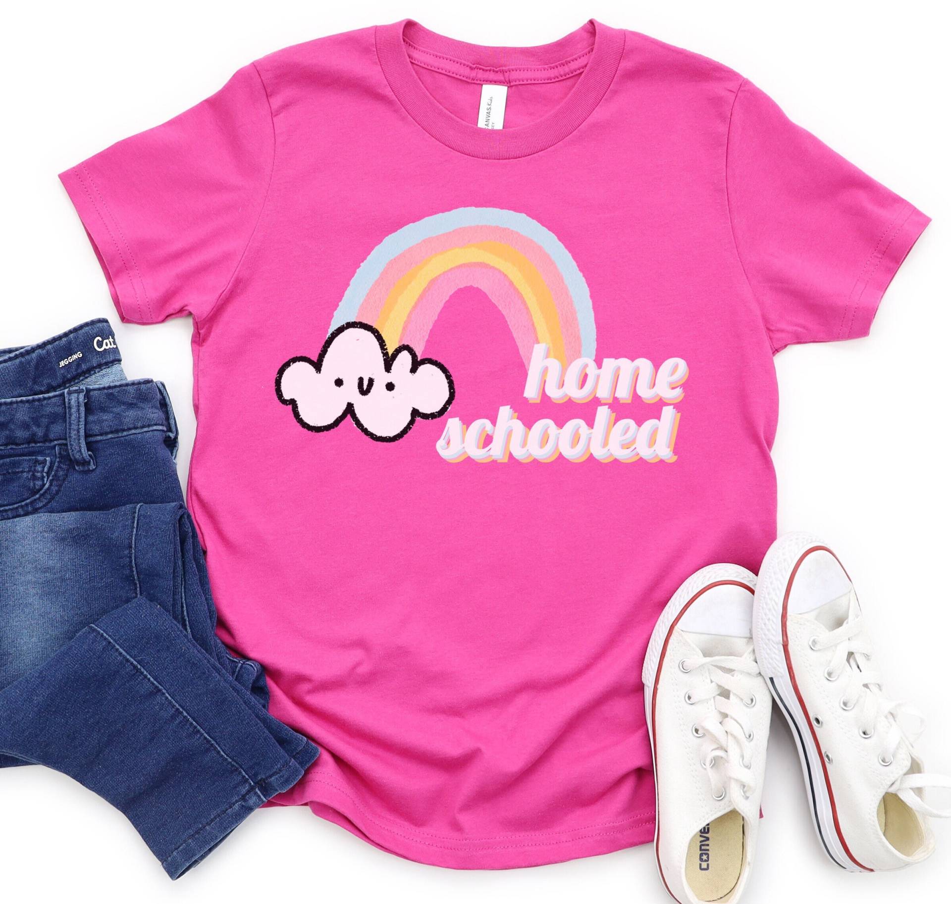 Homeschooled Kinder Shirt, Regenbogen Süßes Mädchen Homeschool Tshirt, Geschenk von RootedInChristStudio