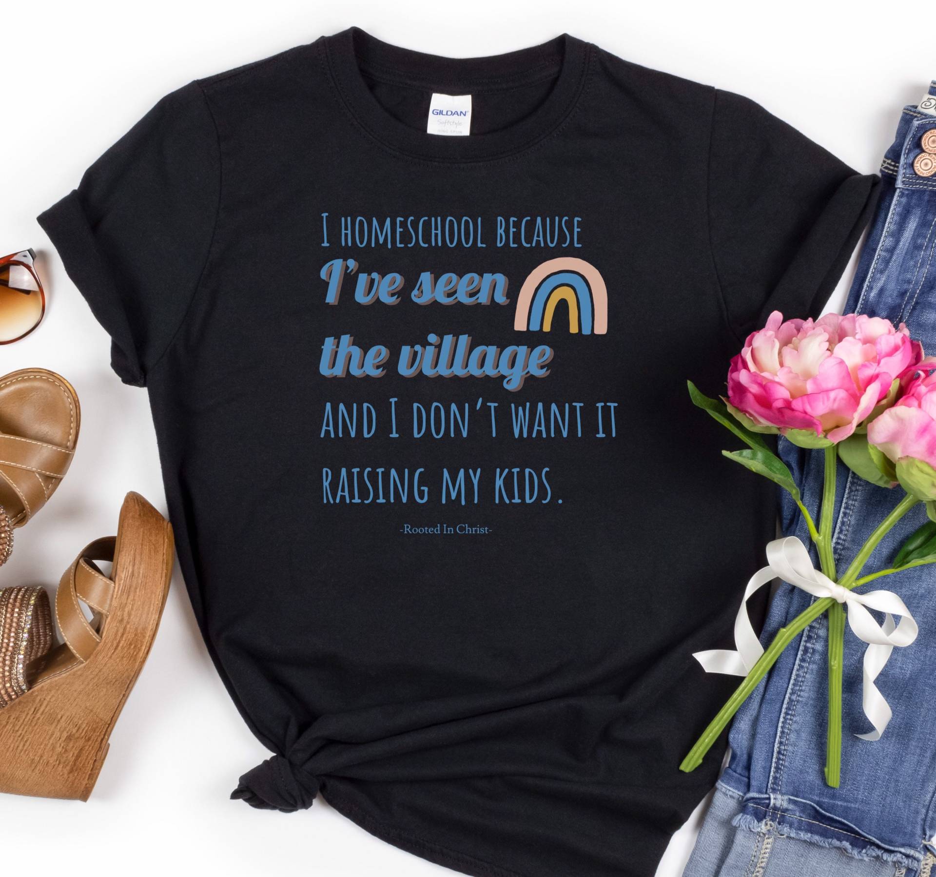 I Homeschool Because Ve Seen The Village Shirt, Mom Christian Mom, Life, Mama von RootedInChristStudio