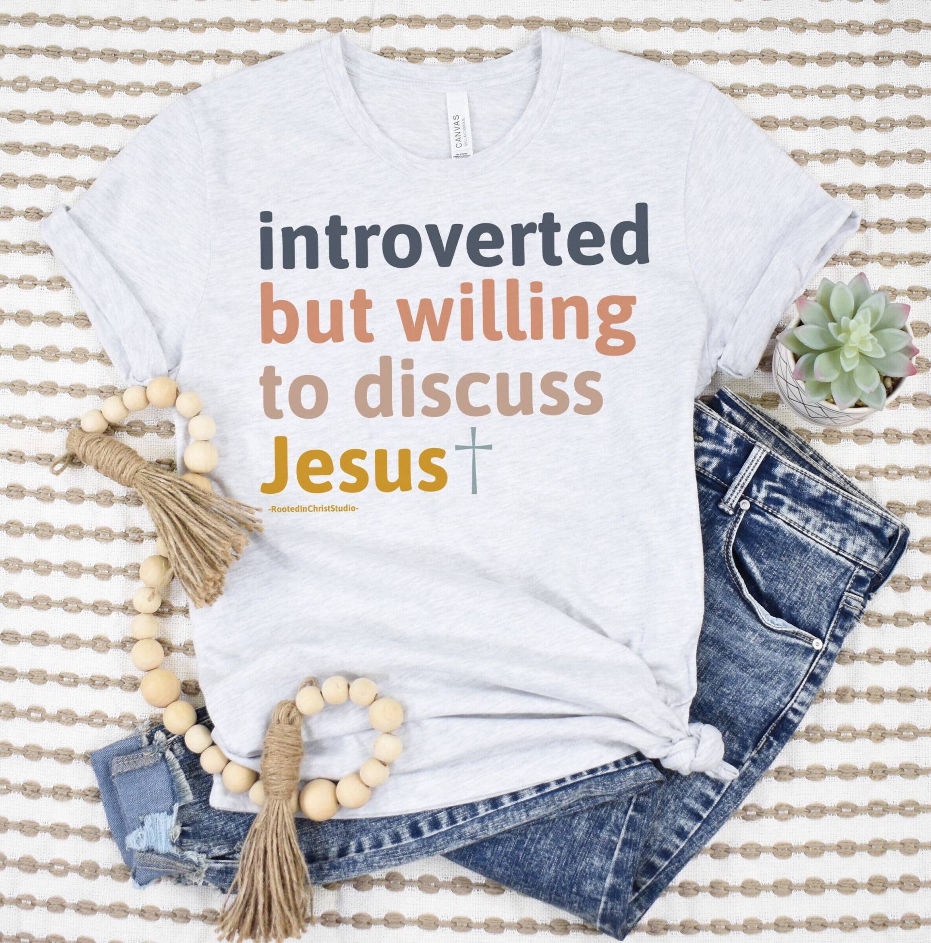 Introvertiert Aber Bereit, Jesus Shirt, Christliche Shirts, Geschenke Für Sie, Schwester, Homeschool Mom von RootedInChristStudio