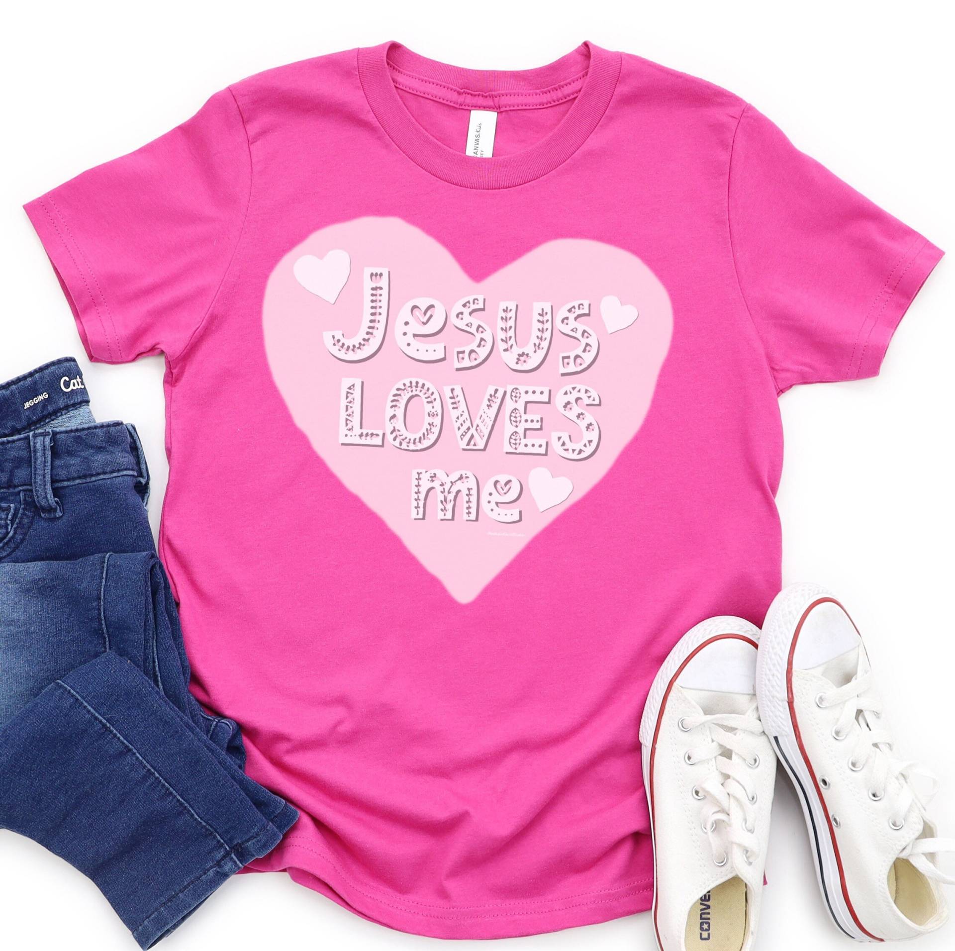 Jesus Loves Me Jugend Shirt, Christliche Kinder Shirts, Weihnachtsgeschenk Für Mädchen, Taufgeschenk, Glaube Shirt von RootedInChristStudio