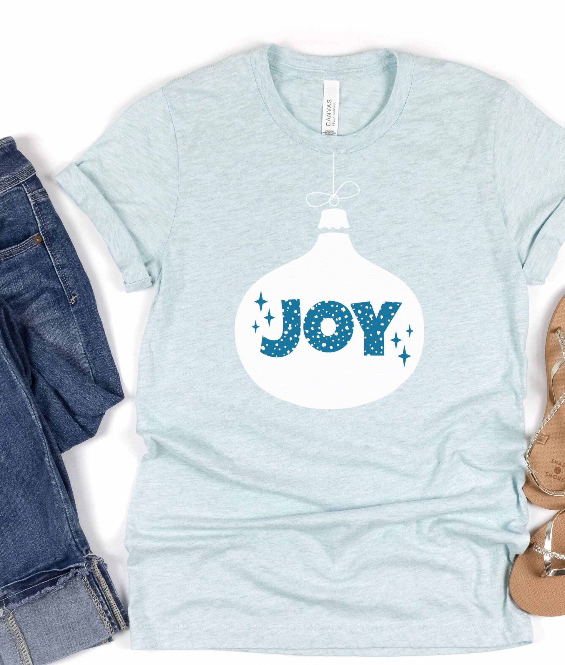 Joy Christmas Shirt, To The World, Vintage Choose Ornament Shirt von RootedInChristStudio
