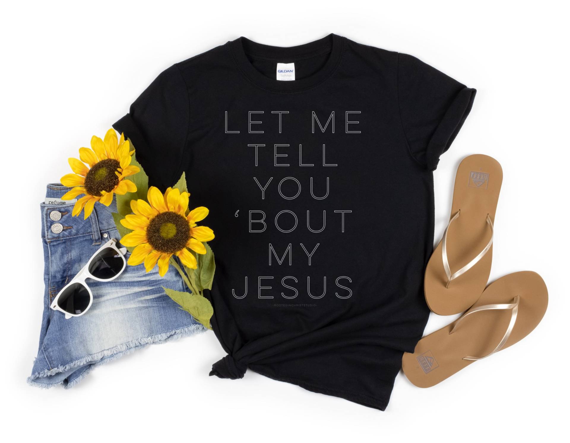 Let Me Tell You "Bout My Jesus Shirt, Christliche Frauen Glaube Beten Ist König Tauf Shirt von RootedInChristStudio