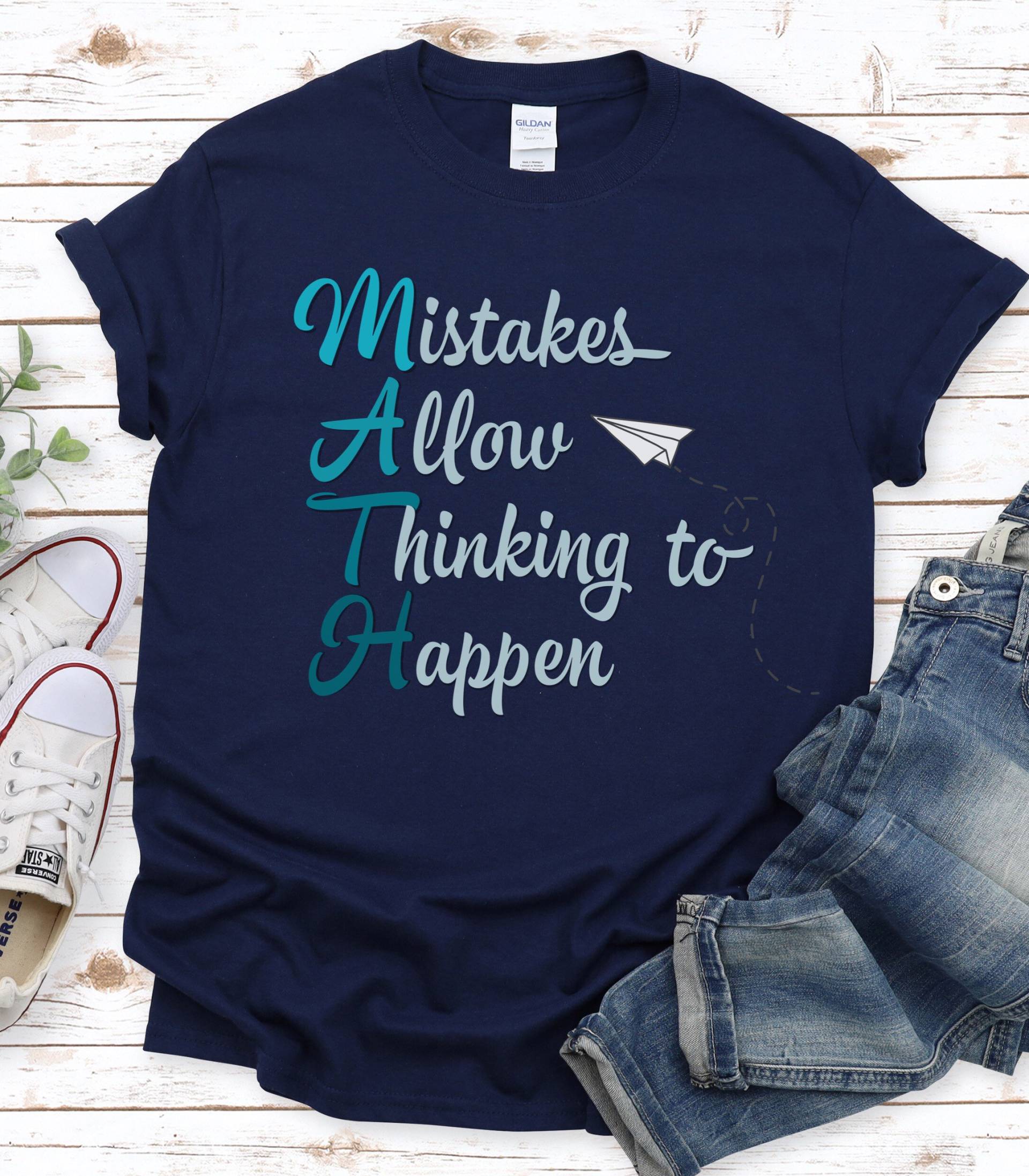 Mistakes Allow Thinking To Happen Math Shirt, Mathe Lehrer Team Leben Nerdy Shirt von RootedInChristStudio