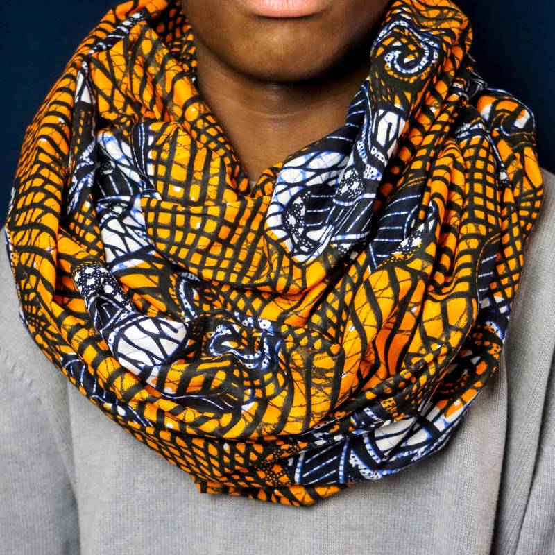 Handgefertigter Ankara Infinity-Schal Übergroßer Kapuzenschal von Rootsrockdesign