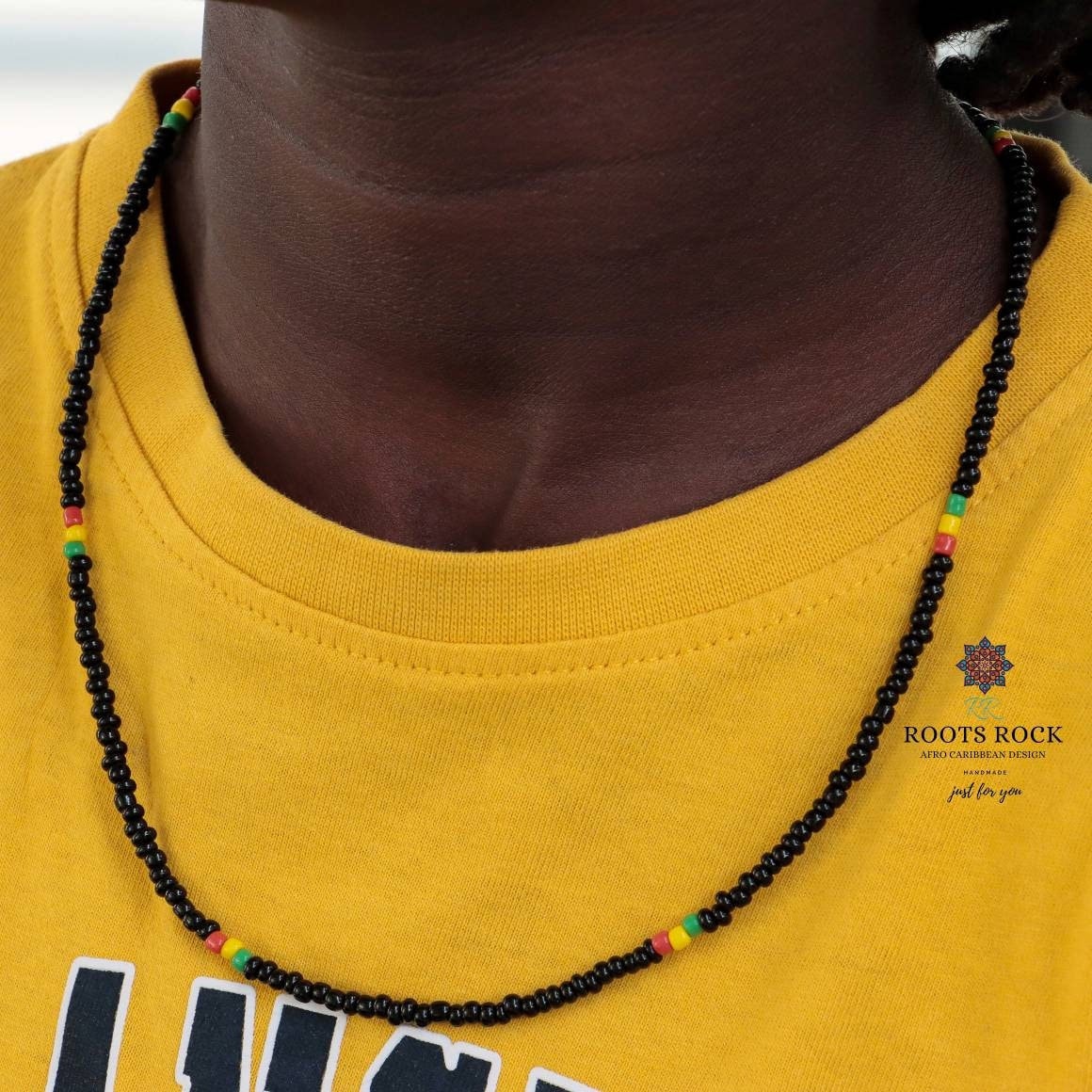 Rasta Perlen Kette Handgemachter Unisex Schmuck von Rootsrockdesign