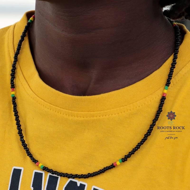 Rasta Perlen Kette Handgemachter Unisex Schmuck von Rootsrockdesign