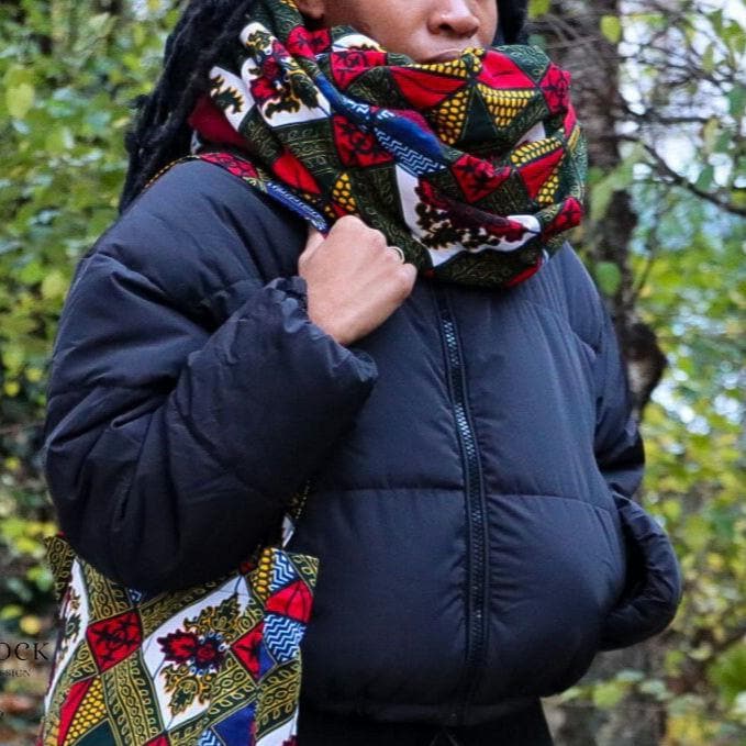 Unisex Ankara Print Infinity Schal Fleece Gefütterter Snood von Rootsrockdesign