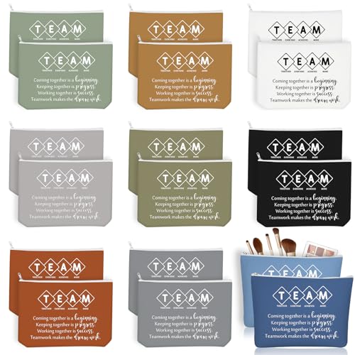 Roowest Kosmetiktaschen für Damen, inspirierende Geschenke, Make-up-Taschen mit Reißverschluss, für Team-Kollegen, Mitarbeiter, 20 Stück, Mehrfarbig, Team von Roowest