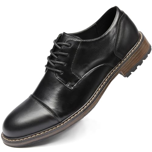 Roozin Herren Anzugschuhe Oxford Schuhe formelle Anzugschuhe für Männer Business Derby Schuhe, Schwarz 602, 47 EU von Roozin