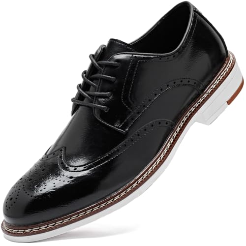 Roozin Herren Anzugschuhe Oxford Schuhe formelle Anzugschuhe für Männer Business Derby Schuhe, Schwarze Flügelspitze, 44.5 EU Roozin Herren Anzugschuhe Oxford Schuhe formelle Anzugschuhe für Männer Business Derby Schuhe, Schwarze Flügelspitze, 44.5 EU von Roozin