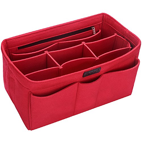 Ropch Handtaschen Organizer Filz Innentasche Taschenorganizer Kosmetikorganizer für Frauen, Rot - M von Ropch