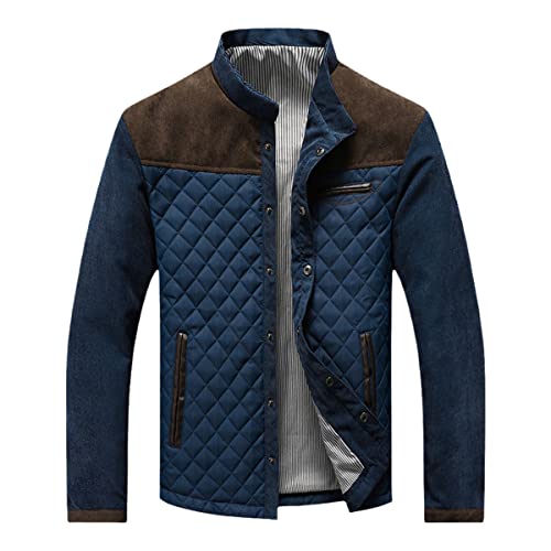Roquorl Modejacke Herrenjacke Frühling und Herbst Herrenjacke Baseball-Uniform Schlanke Freizeitjacke Herren Dark Blue Coffee XL von Roquorl