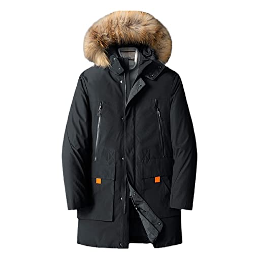 Winterjacke Daunenjacke Herren Warm Parka Mantel Streetwear Kapuzenmantel Slim Fit Jacke Winddicht Gepolsterter Mantel, TH935Black, XXXXXX-Large von Roquorl
