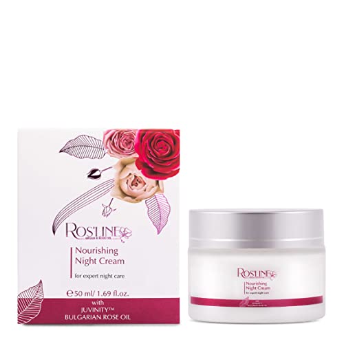 Ros'Line regenerierende nachtcreme - gesichtscreme für intensive Feuchtigkeit mit Rosenwasser, Rosenöl und Arganöl für alle Hauttypen, Revitalisierende Creme für Frauen 50ml von Ros'Line