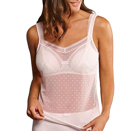 Rosa Faia 0630-598 Women's Emily Powder Rose Pink Spotted Spaghetti Vest Top 50 (Brand Size 44) von Rosa Faia