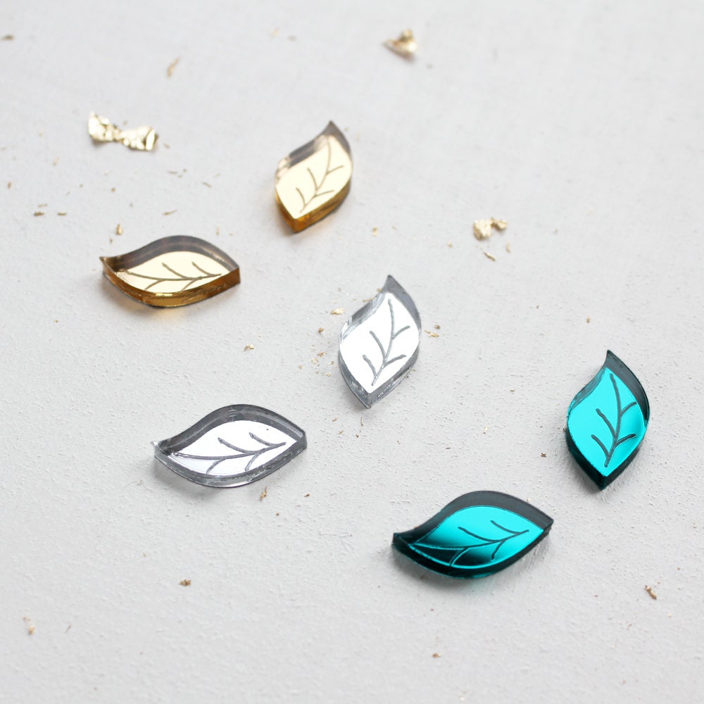 Gravierte Blatt Ohrstecker Gold, Silber Oder Türkis | Laser Cut Spiegel Aus Acryl, Chirurgenstahl Gravierte Blatt Ohrstecker Gold, Silber Oder Türkis | Laser Cut Spiegel Aus Acryl, Chirurgenstahl von RosaPietsch