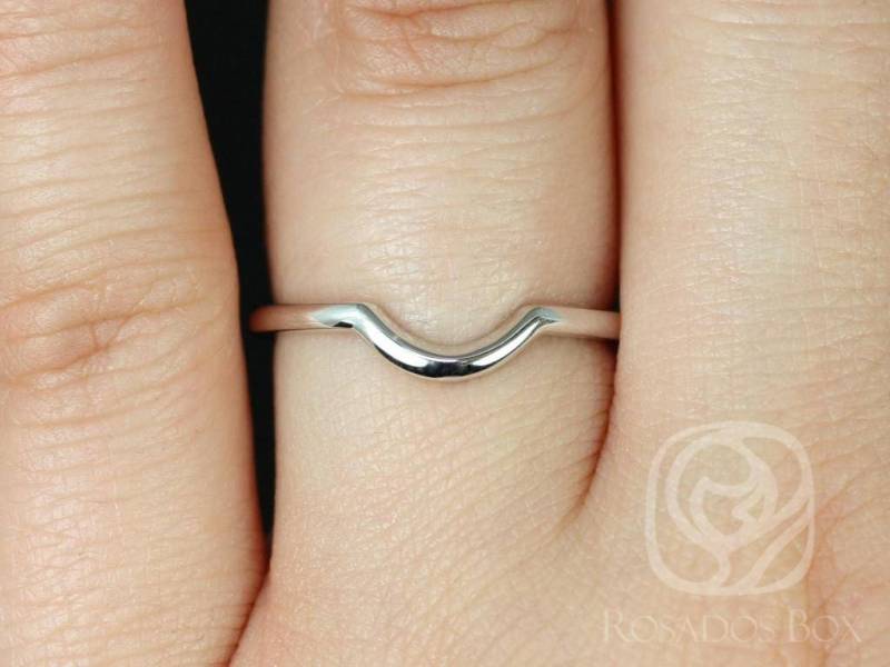 14Kt Gebogenes Passendes Band Zu Gloria 9 X 7 Mm Schlichter Goldring, Schachtelring, Konturierte Ring, Passender Ehering, Bandring von RosadosBox