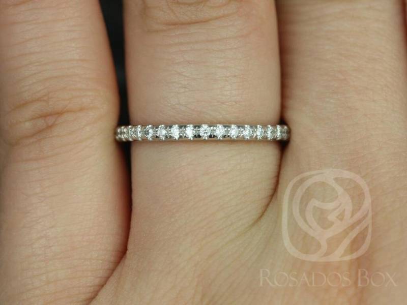 14Kt Gold Passende Band Zu Eileen Pave Diamant Halfway Eternity Ring, Ehering, Jubiläumsring von RosadosBox
