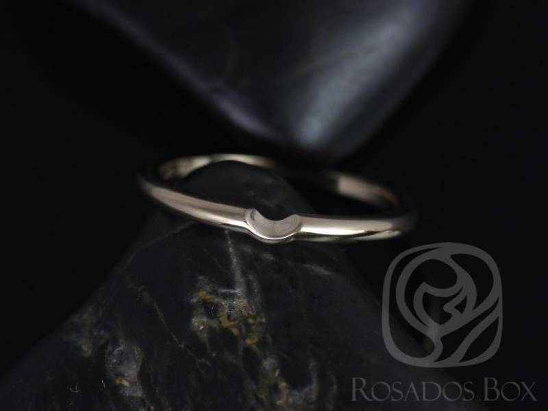 14Kt Gold Passende Band Zu Skinny Webster 7, 5 Mm Gekerbte Ring, Nesting Konturierte Schatten Band, Passender Ehering von RosadosBox