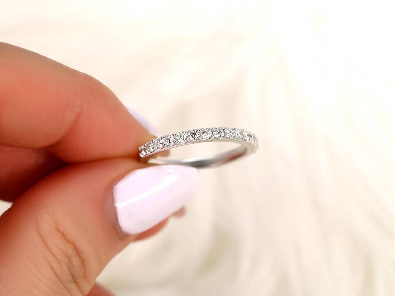 14Kt Gold Passende Band Zu Taylor Diamant Halfway Eternity Ring, Eternity Band, Diamant Ring, Diamant Ehering von RosadosBox