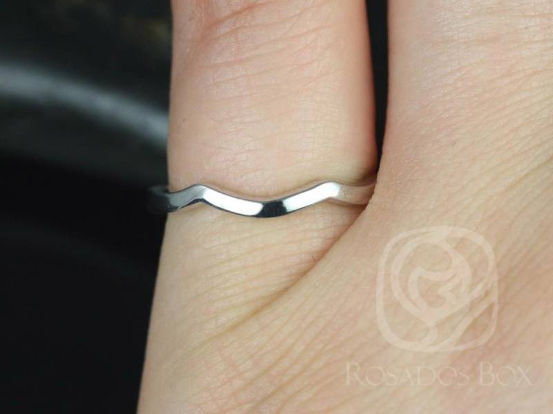 14Kt Gold Plain Curved Passend Zu Tressa /Tyra Nesting Ring, Konturierte Schattenband, Ehering von RosadosBox