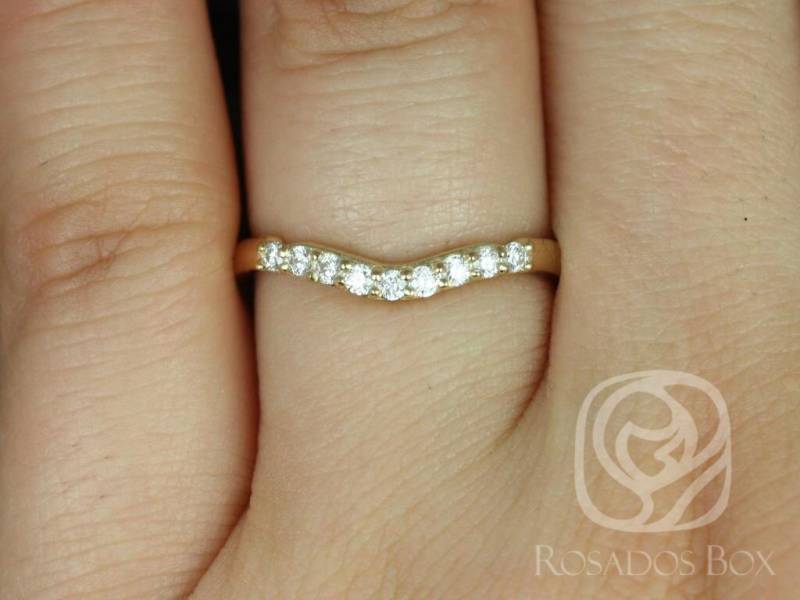 14Kt Matching Band Zu Carla 9 & 6 Mm Diamant Nesting Ring, Gebogener Diamantring, Schattenring von RosadosBox