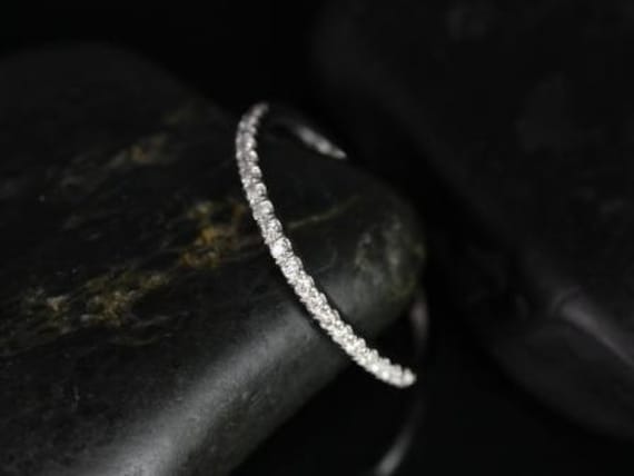 14Kt Matching Band Zu Romani 7 X 5 Mm/8 6 Rebecca Halfway Eternity Ring, Zarter Diamantring, Ehering, Pave Ring von RosadosBox