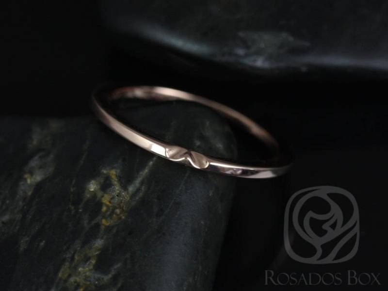 14Kt Passendes Band Zu Ann 10 X 7 Mm Schlichter Goldring, Gekerbter Ehering, Passender Ehering von RosadosBox