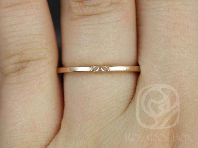 14Kt Passendes Band Zu Eloise 6/6.5 7 7.5 8 Mm Eingekerbtem Schlichtem Goldring, Gold Ehering, Passender Ring von RosadosBox
