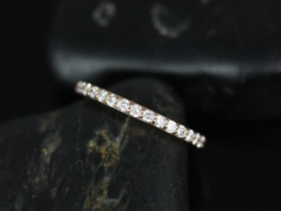 14Kt Passendes Band Zu Tiffani/Sarah Diamant Halfway Eternity Ring, Gemeinsamer Prong Ehering, Diamantband, Jubiläumsgeschenk von RosadosBox