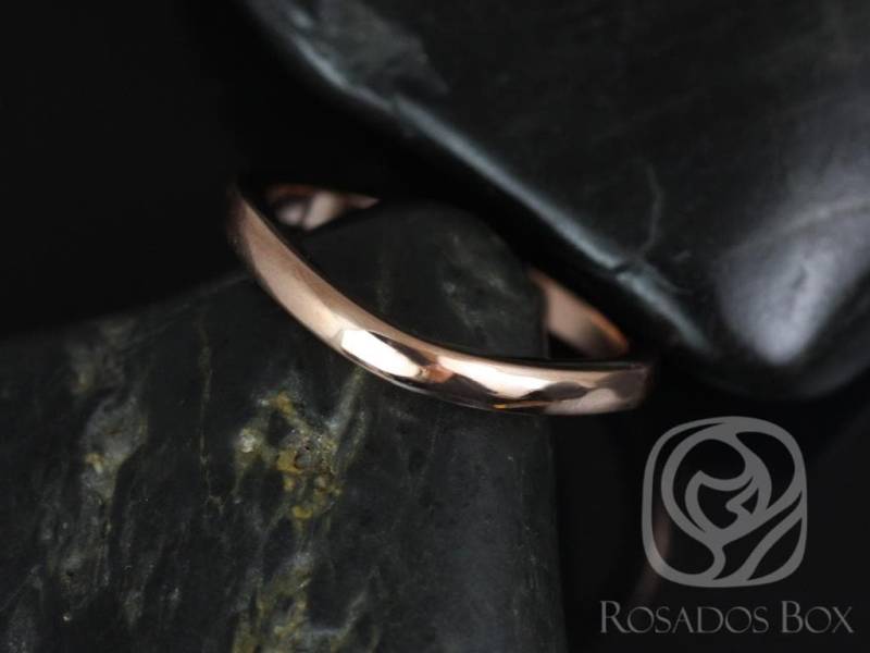 14Kt Rose Gold Passendes Glattes Band Zu Robyn 7 Mm Nesting Ring, Gold Ehering, Gebogenes Band, Konturierter Ring, Ring von RosadosBox