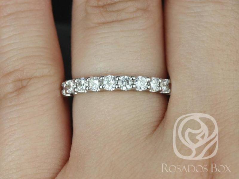Cori 2, 5 Mm 14Kt Moissanite Halb Weg Eternity Ring, Stapelring, Ehering, Jubiläumsgeschenk, Diamantring, Eternity Band von RosadosBox