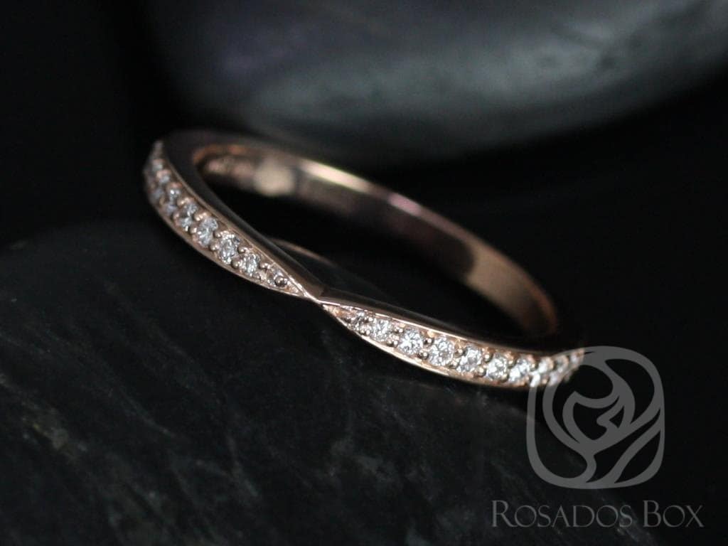 Marla 14Kt Rose Gold Cinched Ohne Milgrain Diamant Halfway Eternity Ring von RosadosBox