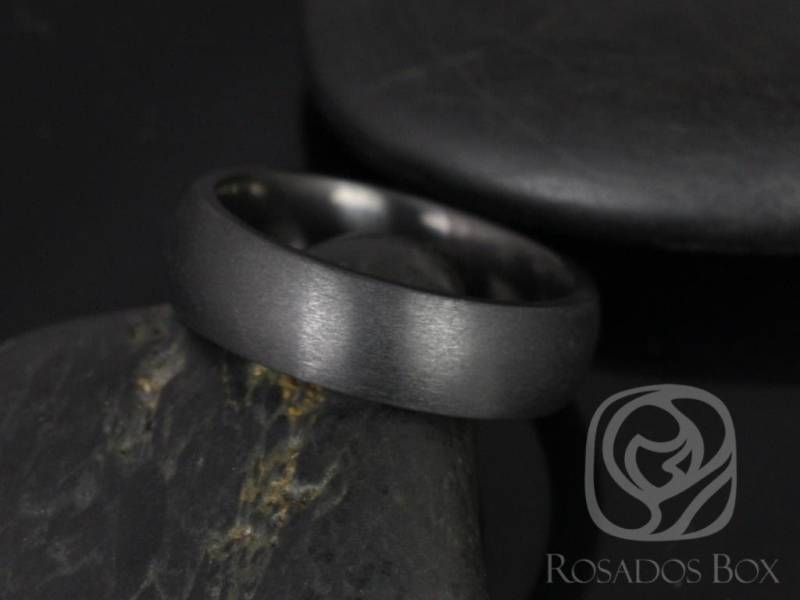 Mason 7 Mm Matte Black Zirconia Classic Plain Band von RosadosBox