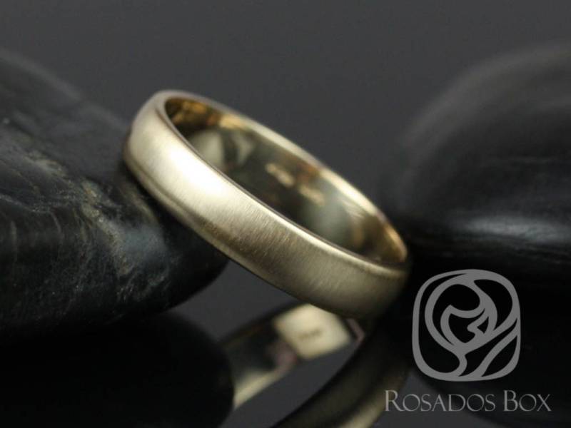 Rosados Box Steve 4 Mm 14Kt Gelbgold Oval Plain Non-Comfort Fit Matt Oder High Finish Band | Chic Classics Collection von RosadosBox