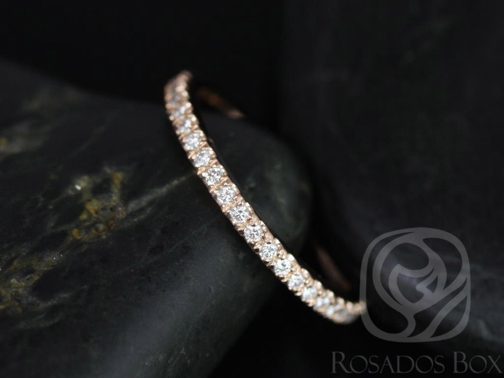 Zierliche Dünne Diamant Band Passende Tabitha Oder Toni 9 X 6 Mm/10 7 Mm Diamanten Halfway Eternity, 585 Gold von RosadosBox