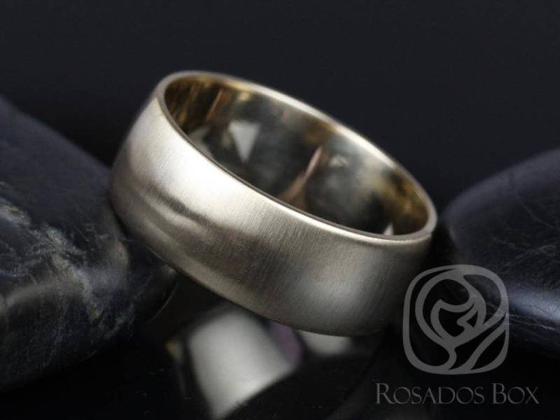 steve 8 Mm 14Kt Gelbgold Oval Plain Non-Comfort Fit Matte Oder High Finish Band | Chic Classics Collection von RosadosBox