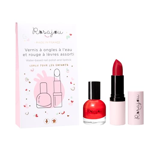 Rosajou - Set Duo Madame – passender Lippenstift und Nagellack für Kinder – Made in France – Vegan – Geschenk für Kinder ab 3 Jahren Rosajou - Set Duo Madame – passender Lippenstift und Nagellack für Kinder – Made in France – Vegan – Geschenk für Kinder ab 3 Jahren von Rosajou