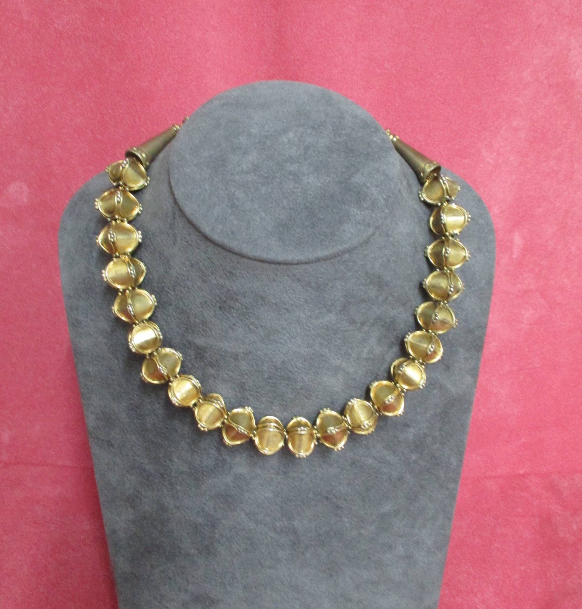 Vintage Gold Statement Halskette, Kleopatra Artisan Designer Ne/5 Vintage Gold Statement Halskette, Kleopatra Artisan Designer Ne/5 von RosaliaJewellery
