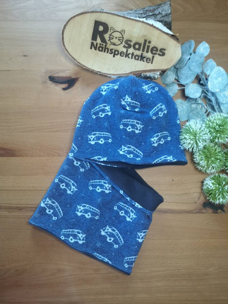 Beanie Mütze Und Loop Bus Transporter Blau Marineblau Junge Beanie Mütze Und Loop Bus Transporter Blau Marineblau Junge von RosaliesNaehspektakl