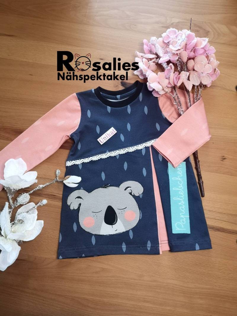 Kleid Tunika Mit Spitze Und Süßem Koala Panel Für Mädchen Sofortkauf Größe 80-86 86-92 von RosaliesNaehspektakl